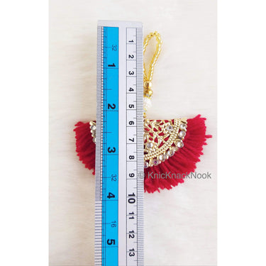 Fan Tassels With Silver and Gold Filigree Embellishments, Wool Tassels, Embellishments